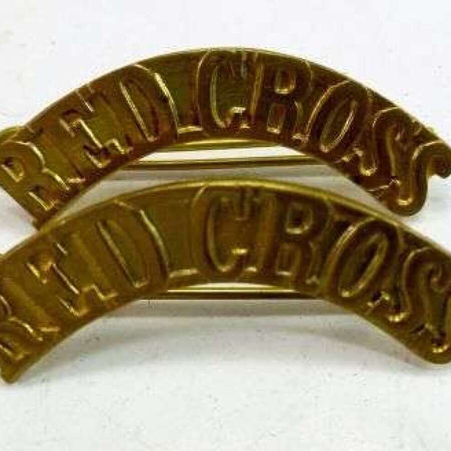 WW2 Red Cross Brass Shoulder Titles