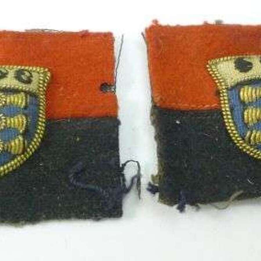 WW2 RA RAOC Padded Cloth Insignia Pair