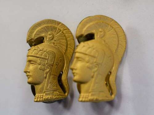 97 Original Post WW2 US WAC Womans Collar Badge Pair