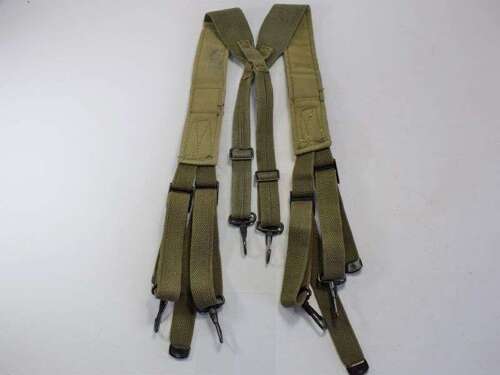 173) Good Clean Original US Army M-1943 Issue Padded Suspender Braces