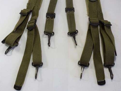 173) Good Clean Original US Army M-1943 Issue Padded Suspender Braces