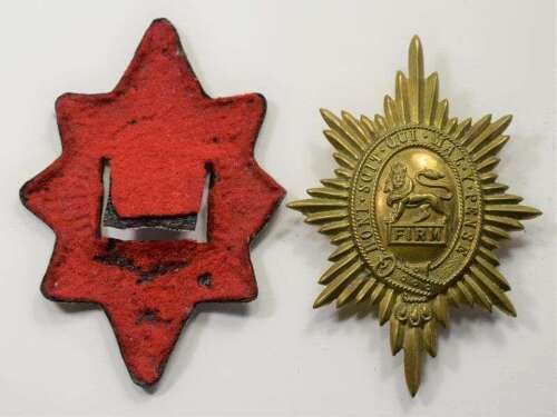 27) Original Early Post WW2 Worcestershire Regiment Valise Badge & Backing