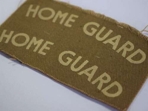 34) Excellent Original Uncut WW2 Home Guard Printed Shoulder Title Pair