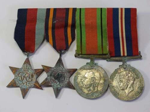 75) Dirty Tatty As Found WW2 British Medal Group of 4