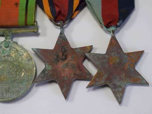 75) Dirty Tatty As Found WW2 British Medal Group of 4