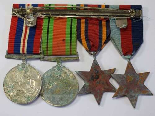 75) Dirty Tatty As Found WW2 British Medal Group of 4