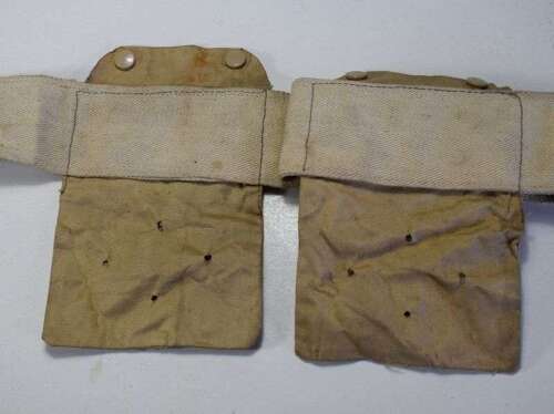 139) Original 1930s Early WW2 RAF Flying Suit Waist Belt & Everhot Pouches