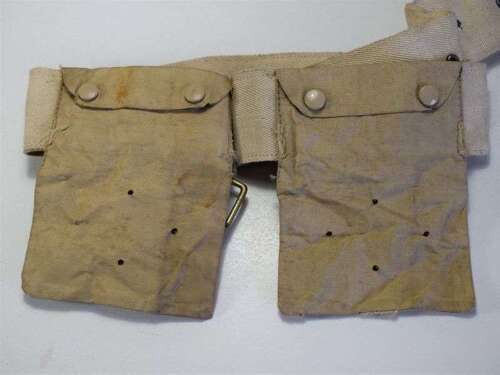 139) Original 1930s Early WW2 RAF Flying Suit Waist Belt & Everhot Pouches