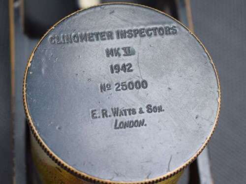 134) Good Original Boxed WW2 Clinometer, Inspectors MKII 1942