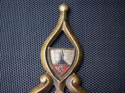 97) Excellent Original WW2 Era Nazi WW1 Veterans Flag Pole Top