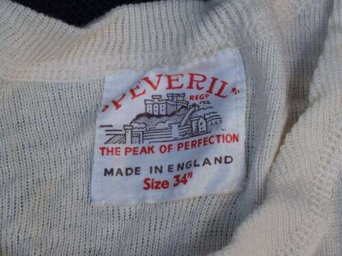 109) Original WW2 Era White Cotton Vest Peveril RAF, RN, Army