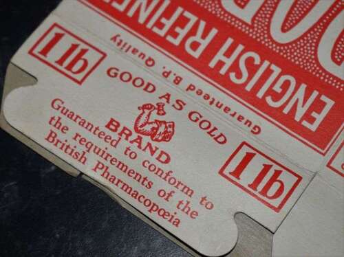 124) Original Empty 1930s English Refined Borax Card Box