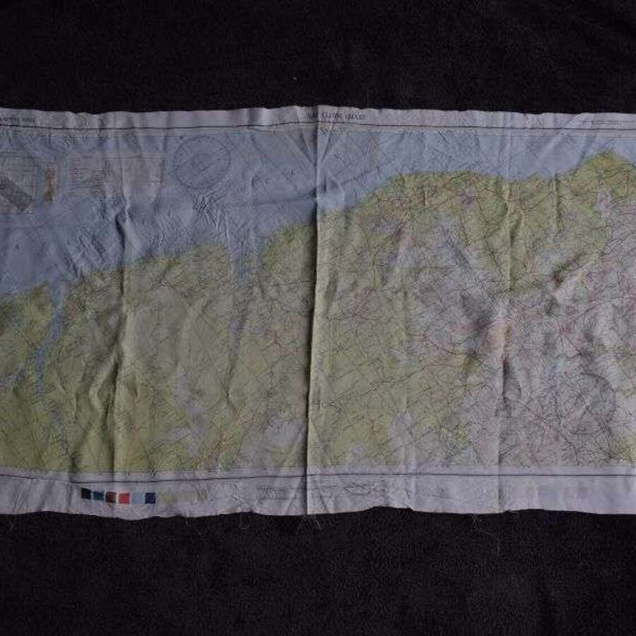 23) Tatty Original USAAF Silk/Rayon Escape Map C50/C51 British & French Guiana & Brazil 1944
