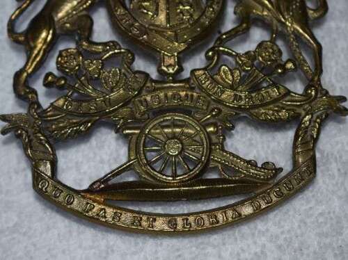 44) Very Nice 100% Original Large Victorian Royal Artillery Helmet Plate, Helmet Badge