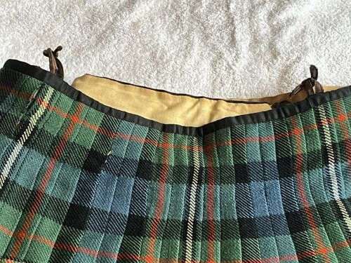 54) Excellent Original Early Post WW2 Scottish Regiments Officers Tartan Kilt Named & Dated 1950