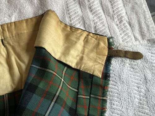 54) Excellent Original Early Post WW2 Scottish Regiments Officers Tartan Kilt Named & Dated 1950