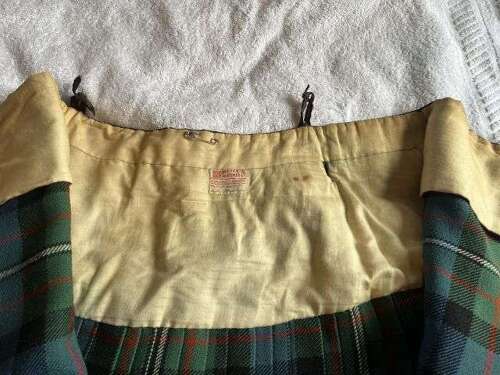 54) Excellent Original Early Post WW2 Scottish Regiments Officers Tartan Kilt Named & Dated 1950