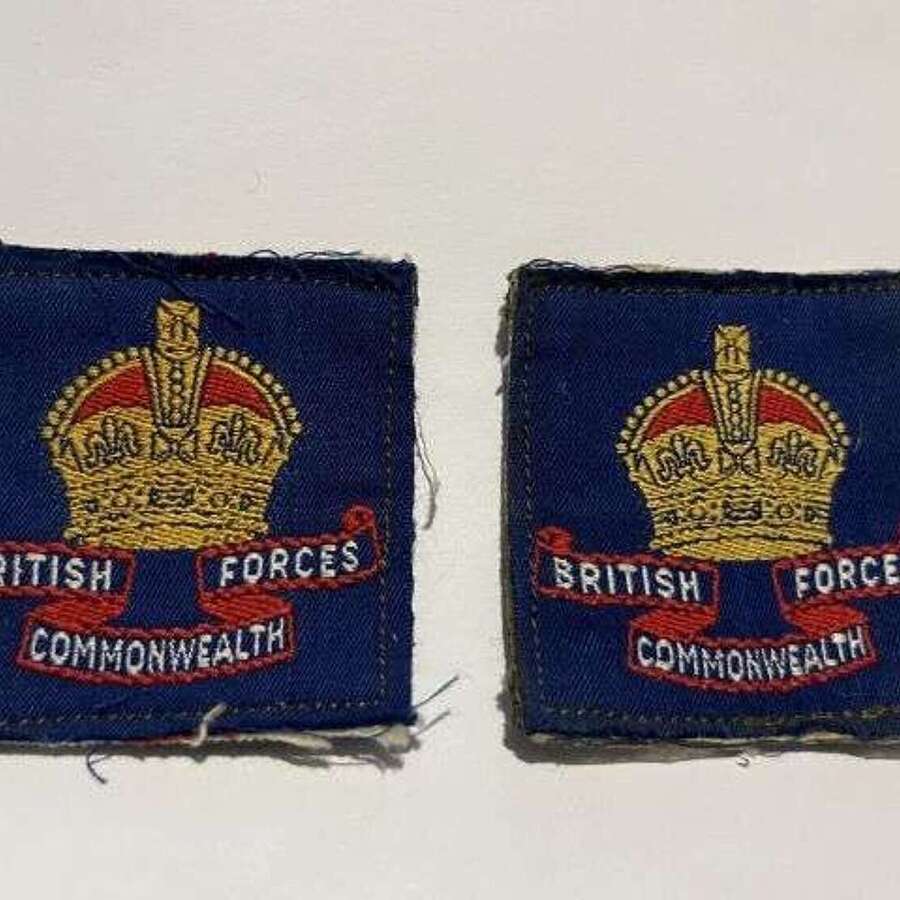 166) Excellent Original Pre 1952 British Commonwealth Forces Cloth Badge Pair