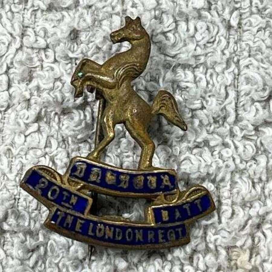 60) Excellent Original WW1 WW2 Sweetheart Brooch 20th Battalion London Regiment