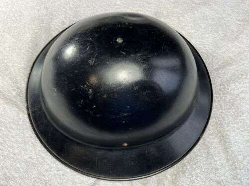 104) Excellent Original WW2 British Home Front Private Purchase Black Steel Helmet & Liner 1941