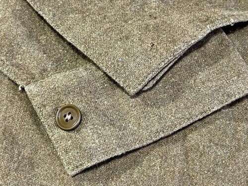 105) Good Original  WW2 - Late 1940s Issue British Army 3 Button Front Over Head Shirt