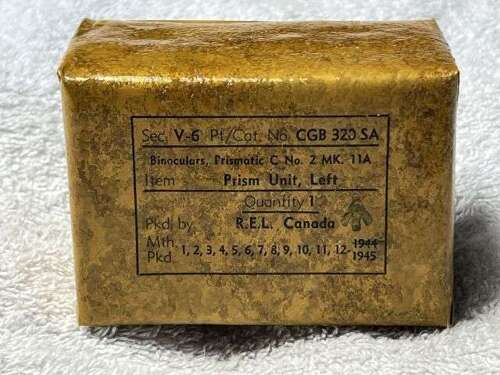 118) Mint Unissued Wartime REL Canada Left Prism for The 6X30 Service Binoculars No2 MkII