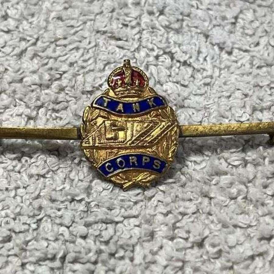 80) Lovely Original WW1 Pin Back Sweetheart Brooch To The Tank Corps