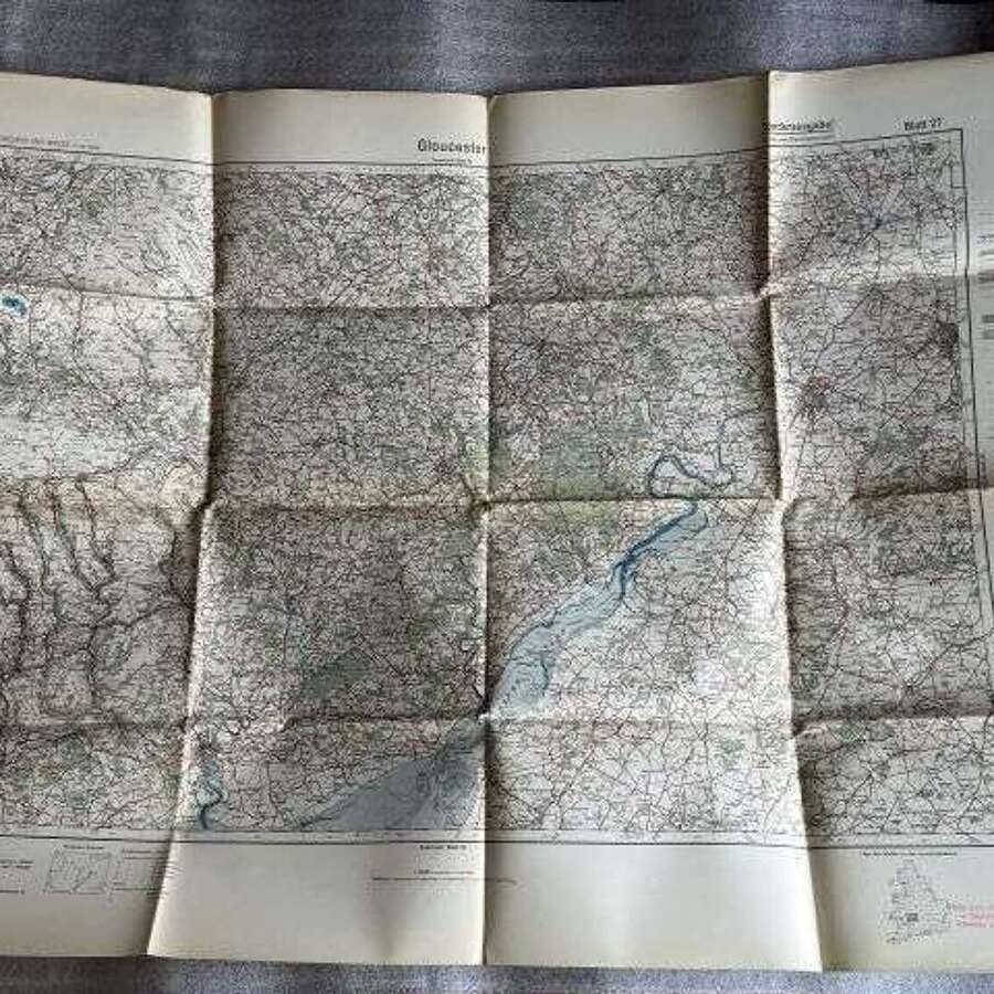121) Nice Original WW2 German Army Map of Gloucester Operation Sealion Planned Invasion of