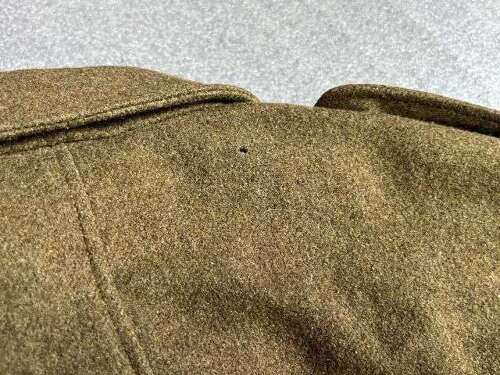 4) Good Original WW2 US Made War Aid British Army Battledress Blouse Dated 1943 Some Repairs