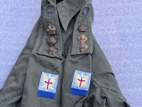 90) Good Post WW2 British Officers JG Bush Jacket GHQ FARELF Singapore Ranked to Colonel