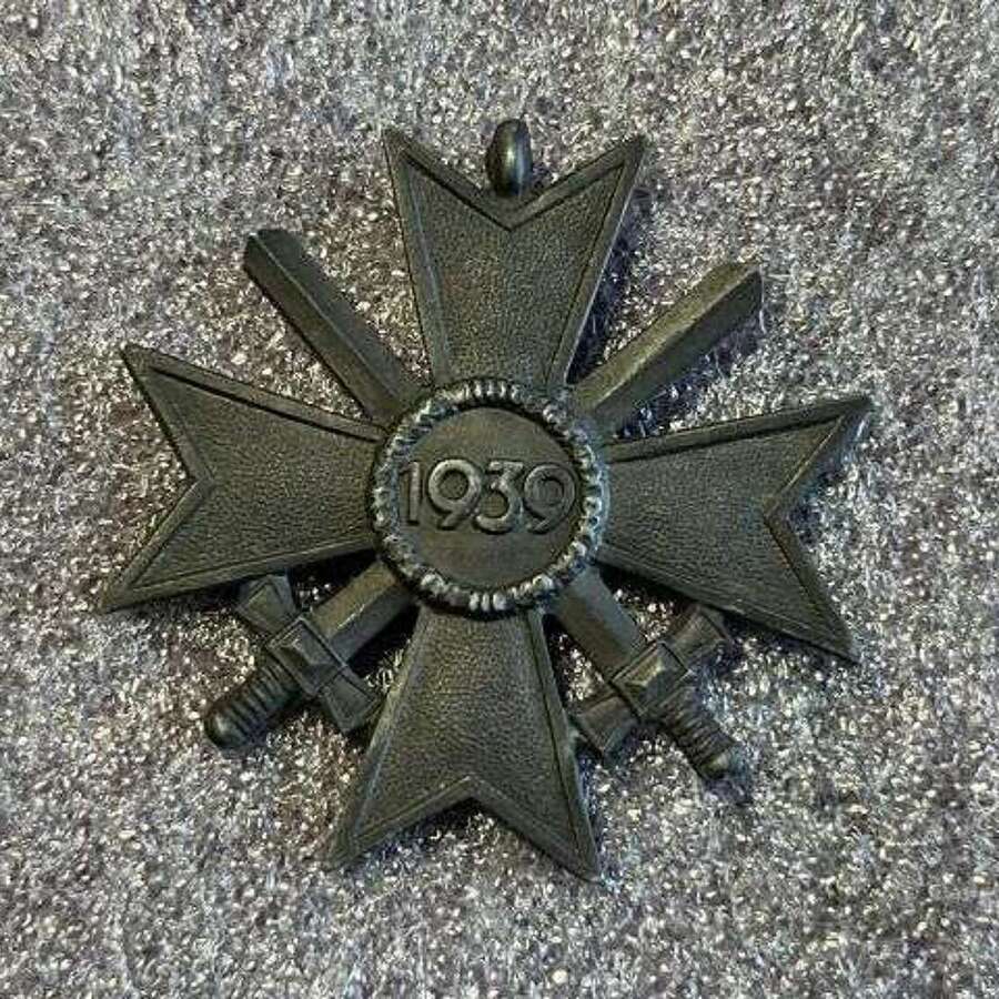 57) Excellent Original WW2 German War Merit Cross With Swords. Missing Suspension Ring & Ribbon