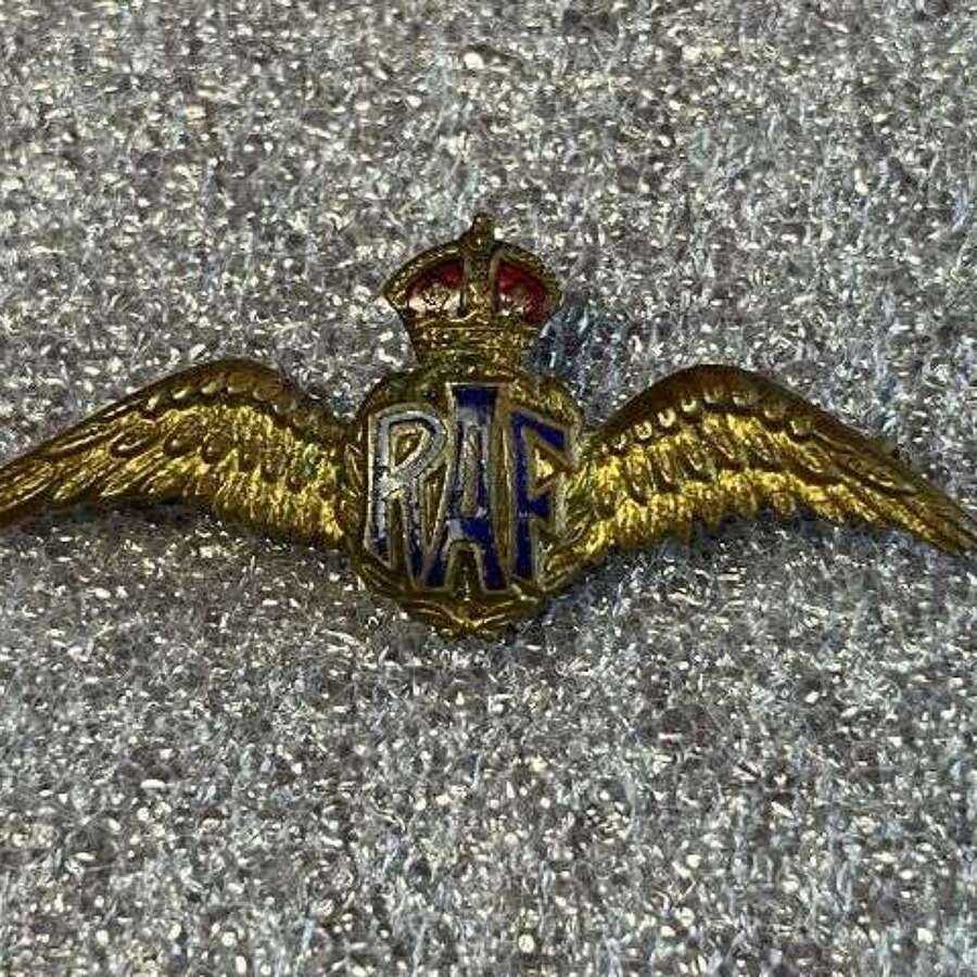 104) Lovely Original 1930s-WW2 RAF Pilots Wings Sweetheart Brooch