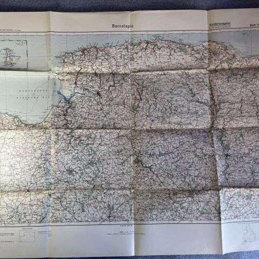 108) Good Original WW2 German Army Map of Barnstable Operation Sealion Planned Invasion of Britain 1940