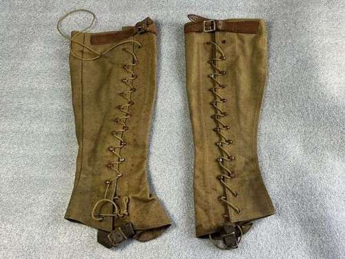 8) Unusual Pre WW1-WW1 British/US Military Rubberised Waterproof Gaiters