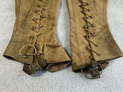 8) Unusual Pre WW1-WW1 British/US Military Rubberised Waterproof Gaiters