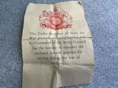 66) Excellent Original WW2 Full Size Medal Set of 4 with Certificate & Issue Box 1939-45 S