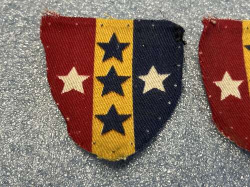 73) Excellent Original Uniform Removed REME Southern Command Printed Cloth Insignia Pair