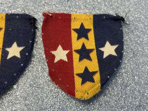 73) Excellent Original Uniform Removed REME Southern Command Printed Cloth Insignia Pair
