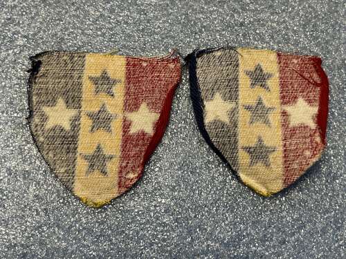 73) Excellent Original Uniform Removed REME Southern Command Printed Cloth Insignia Pair