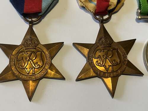 46) Set of 4 Full Size WW2 Medals & Cert 39-45, Africa & 8th Army Bar, Defence & War Medal