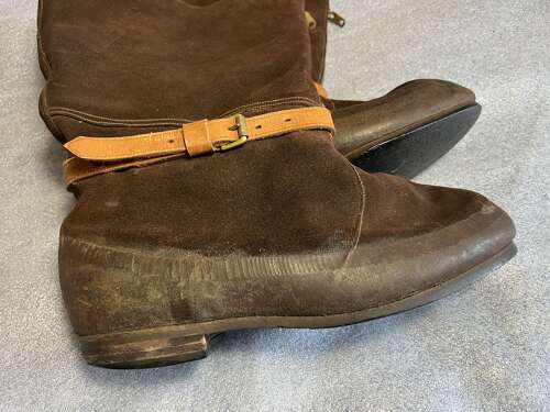 91) Excellent Clean Original WW2 RAF 1941 Pattern Flying Boots In A Size 9