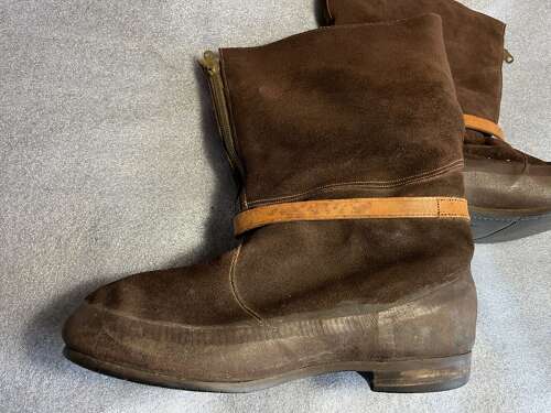 91) Excellent Clean Original WW2 RAF 1941 Pattern Flying Boots In A Size 9