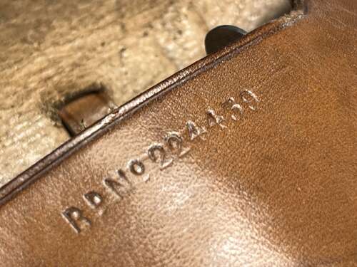 112) Very Nice 1930s British Cavalry Officers Removeable Spurs & 1934 Dated Leather Case