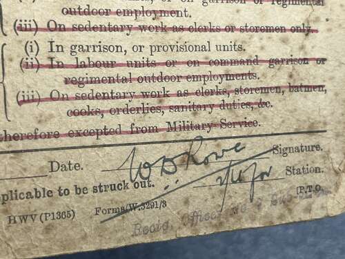 5) A Set Of 5 Tatty Original WW1 Papers To Frederick P Crane ASC From Malmesbury, Wilts