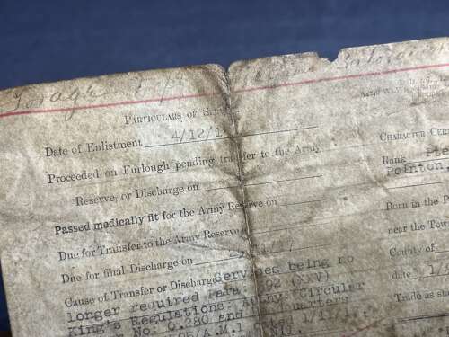 5) A Set Of 5 Tatty Original WW1 Papers To Frederick P Crane ASC From Malmesbury, Wilts
