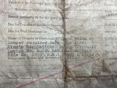 5) A Set Of 5 Tatty Original WW1 Papers To Frederick P Crane ASC From Malmesbury, Wilts