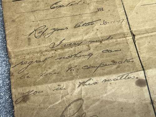 5) A Set Of 5 Tatty Original WW1 Papers To Frederick P Crane ASC From Malmesbury, Wilts