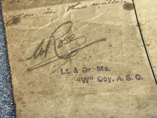 5) A Set Of 5 Tatty Original WW1 Papers To Frederick P Crane ASC From Malmesbury, Wilts