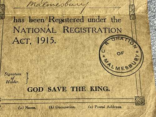 5) A Set Of 5 Tatty Original WW1 Papers To Frederick P Crane ASC From Malmesbury, Wilts
