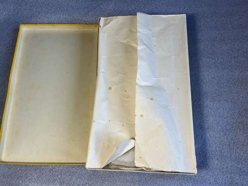48) Mint Mans WW1 Royal Flying Corps Fur Covered Leather Palm Gloves In Original Box